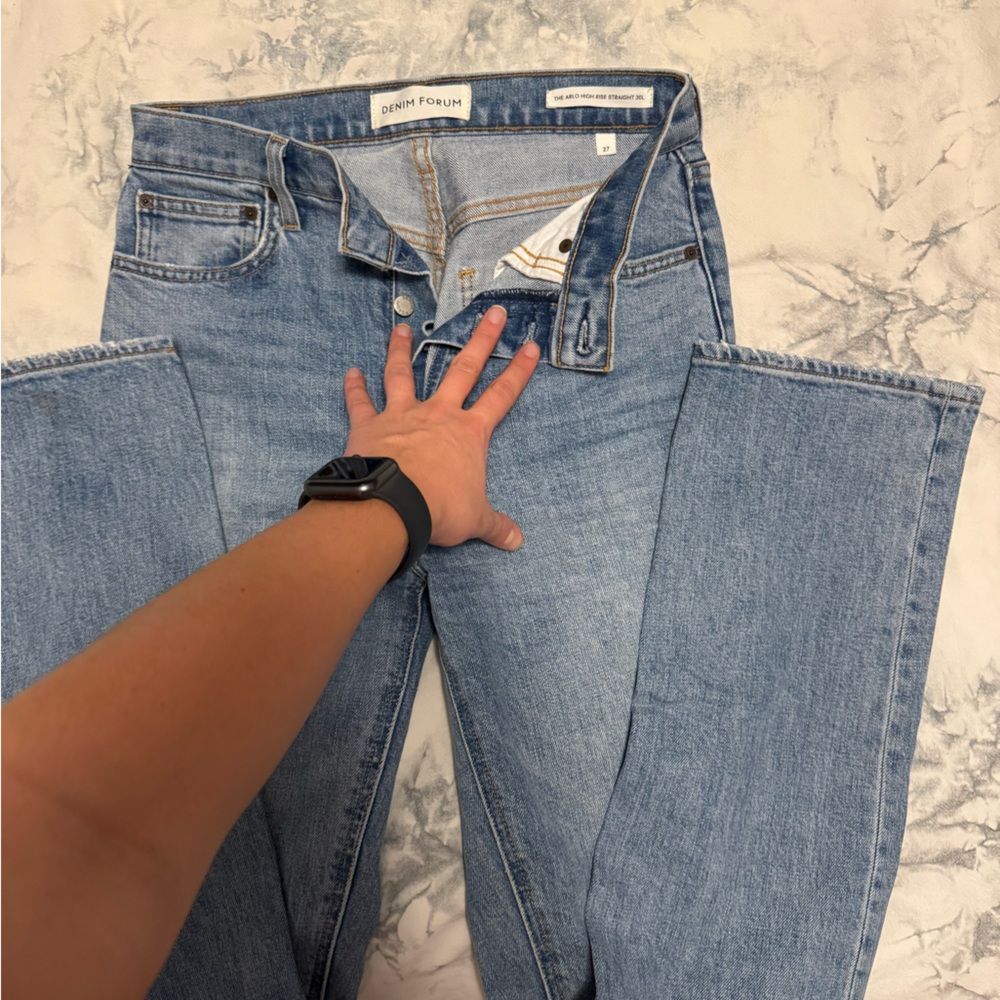 Denim forum Aritzia  arlo high rise straightt 30L 27W